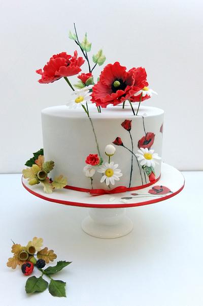 Cake with painted poppies - Cake by SWEET architect