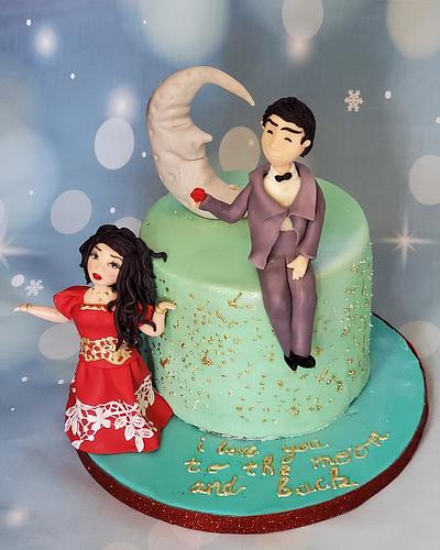 I love to the moon and back - Cake by Garima rawat
