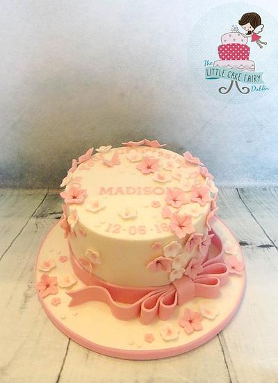 Floral Cascade Christening Cake - Cake by Little Cake Fairy Dublin