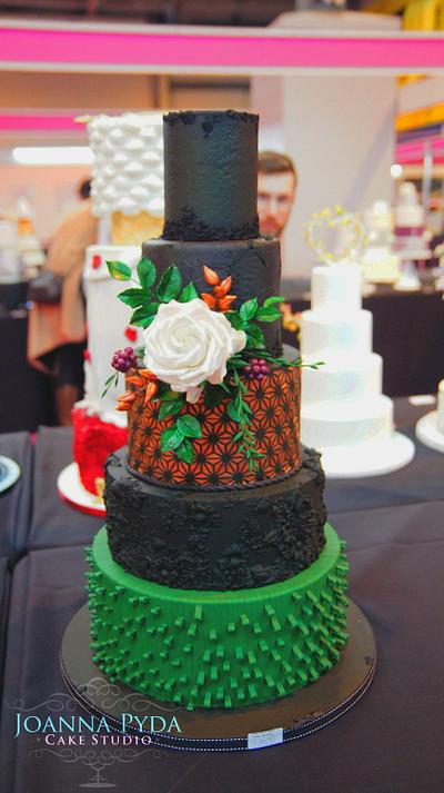Black & Green Wedding Cake - Cake by Joanna Pyda Cake Studio