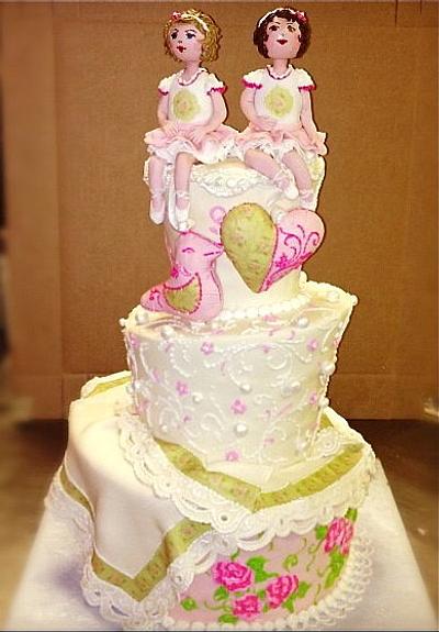 Shabby chic first birthday cake - Cake by Svetlana 