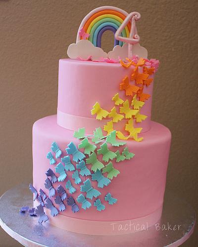 Rainbow Butterfly Birthday Cake - Cake by CeCe