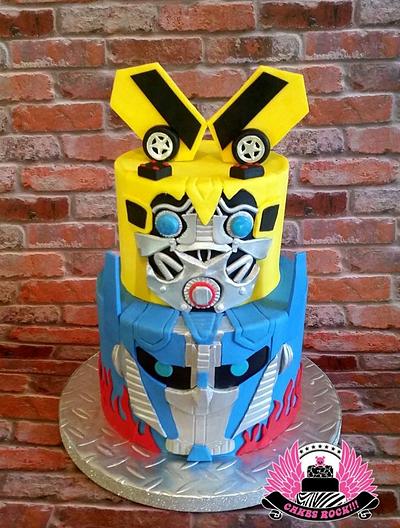 Transformers Bumblebee & Optimus Prime Cake - Cake by Cakes ROCK!!!  