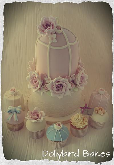 vintage birdcage wedding  - Cake by Dollybird Bakes