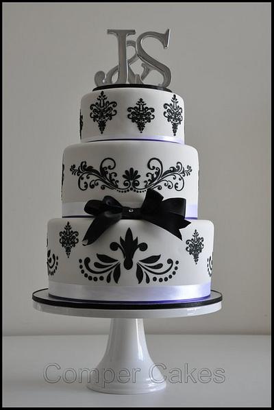 Black and white wedding cake - Cake by Comper Cakes
