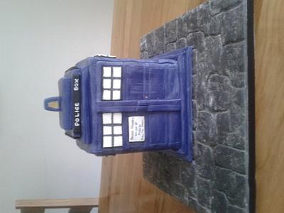A Tardis Cake for a Dr Who Fan  - Cake by Lucy at Bedlington Bakery 