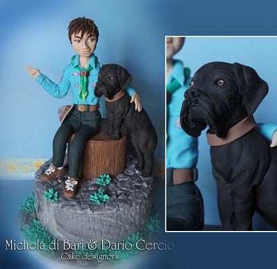 Boyscout and dog cake topper ;) - Cake by Michela di Bari
