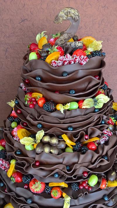 chocolate cake with fruits  - Cake by Martina Bikovska 