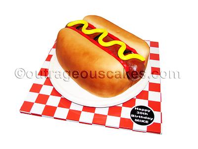 3D HOT DOG CAKE - Cake by  Outrageous Cakes Tampa Bakery