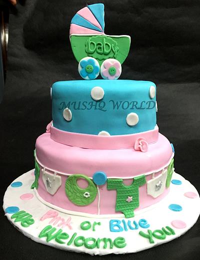 PINK OR BLUE .. BABY SHOWER CAKE - Cake by MUSHQWORLD