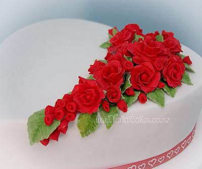 Hearts and Roses - traditional wedding cake - Cake by Fantail Cakes