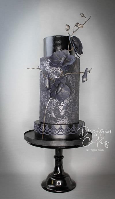 Halloween elegance with bat orchids - Cake by Designer Cakes By Timilehin