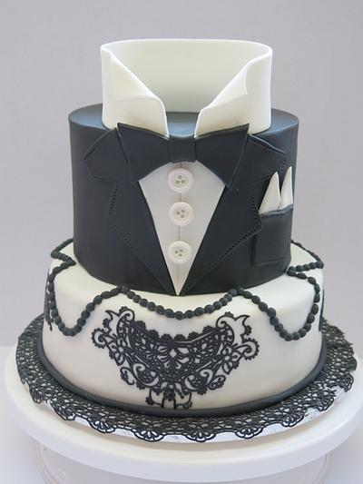 Tuxedo and Lace - Cake by Cake Me Home Cupcakes