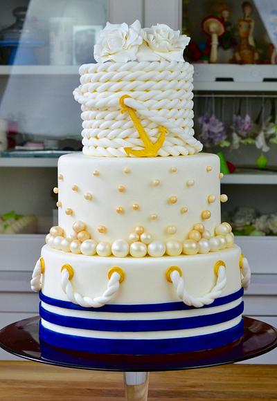 Nautical Wedding Cake - Cake by Marlena - CakeByM