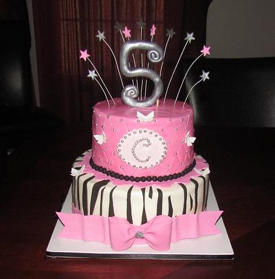 Pink & Zebra Cake - Cake by Jaybugs_Sweet_Shop