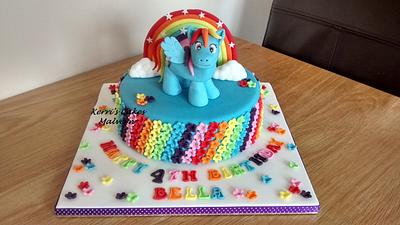 My Little Pony with handmade rainbow dash x - Cake by Kerri's Cakes