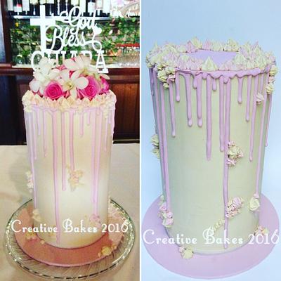 Pastel pink Christening  - Cake by Jocolate