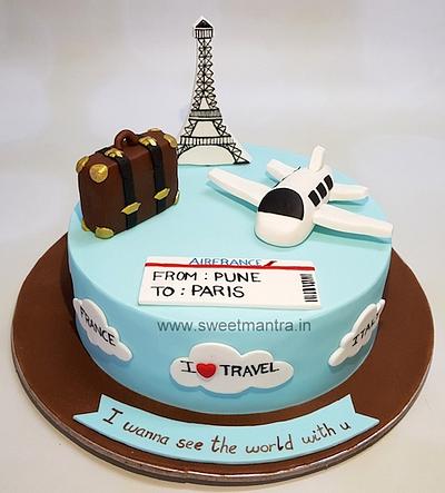 Paris travel cake - Cake by Sweet Mantra Homemade Customized Cakes Pune