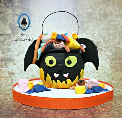 The Creepy Batty Candy Cauldron - Cake by Slice of Sweet Art