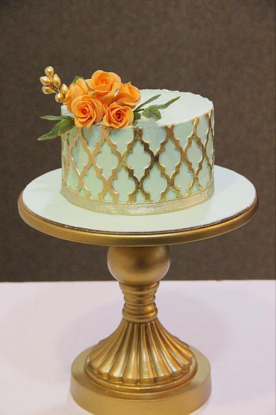 Mint and peach cake  - Cake by Signature Cake By Shweta