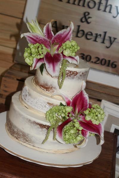Semi-Naked Wedding Cake - Cake by QuilliansGrill