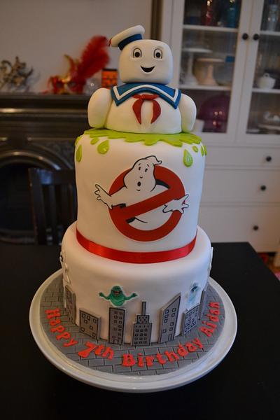 Ghostbusters Stay Puft Birthday Cake - Cake by Klis Cakery