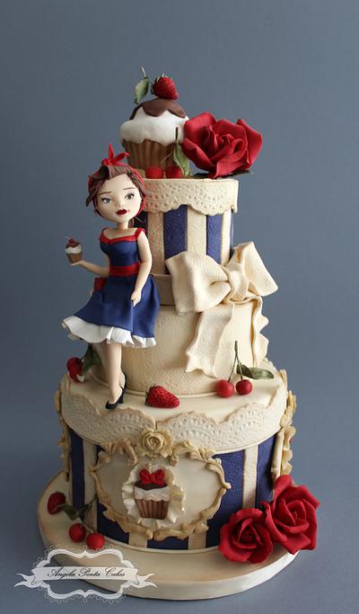 The cupcake lady - Cake by Angela Penta