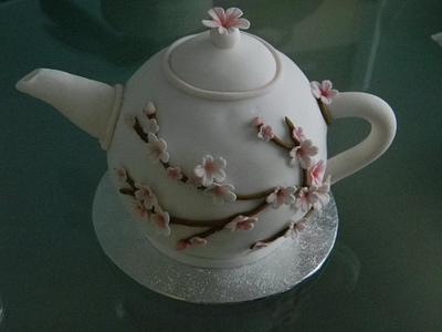 Mothers Day Cherry Blossom Teapot - Cake by Lesley