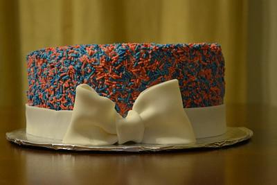 Gender Reveal sprinkle cake :)  - Cake by Cakesbylala
