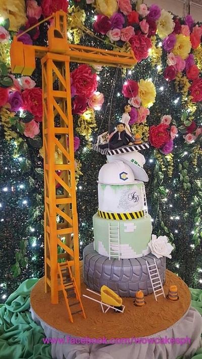 CONSTRUCTION THEMED WEDDING CAKE - Cake by wowie