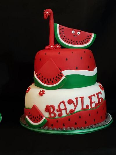 Watermelon themed - Cake by Creative Designs By Cass