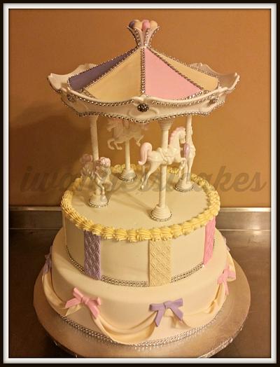 1st birthday carousel cake & smash cake - Cake by Jessica Chase Avila