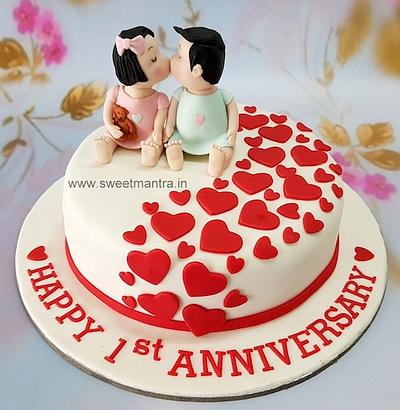 Kiss heart cake - Cake by Sweet Mantra Homemade Customized Cakes Pune