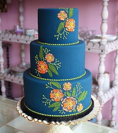 coral embroidery - Cake by breyanne