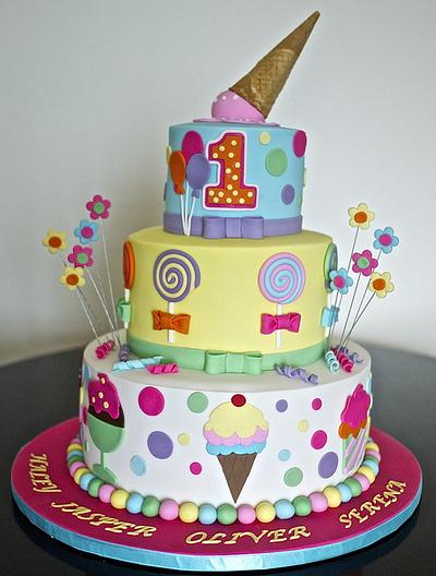 Ice cream n candy theme cake - Cake by Partymatecakes 