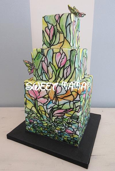 Stained glass wedding cake - Cake by SweetMamaMilano