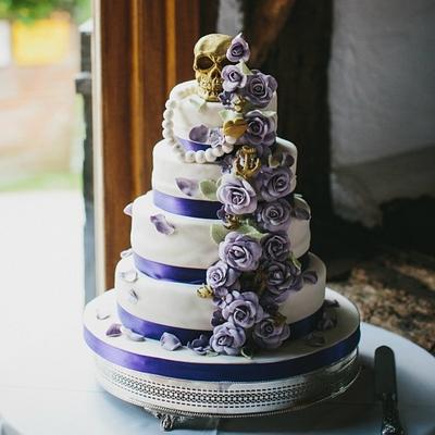 Elegant Pirate themed rose cascade cake - Cake by Rockabilly Bakery
