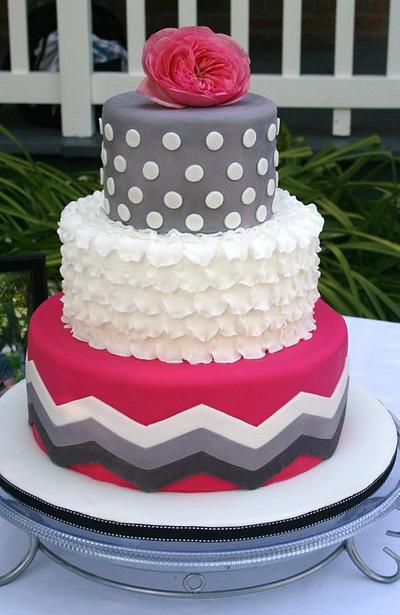 Ruffles and chevrons - Cake by Misty