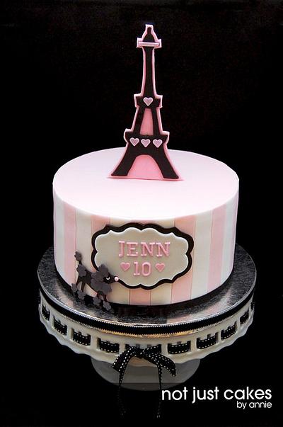 Pink and Black Paris Themed Cake - Cake by Annie
