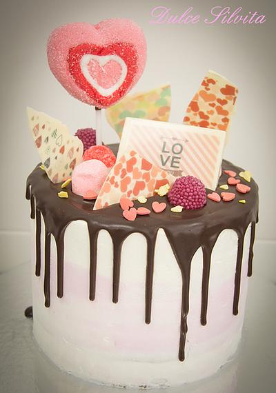 Drip Cake para San Valentín - Cake by Dulce Silvita