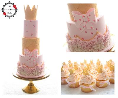 Pink & Gold Princess Cake - Cake by My Sweet Dream Cakes