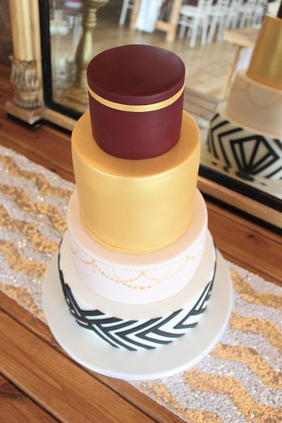Art deco inspired wedding cake. - Cake by Cherish Cakes by Katherine Edwards