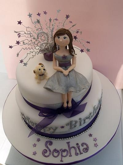 Purple and silver 21st birthday cake  - Cake by Melanie Jane Wright