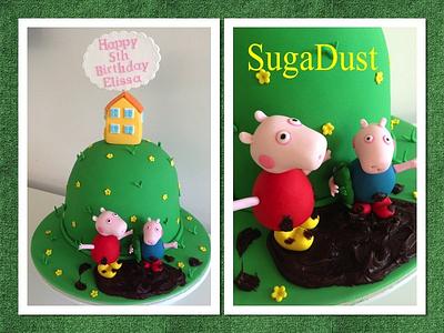 Peppa & George jumping in muddy puddles - Cake by Mary @ SugaDust