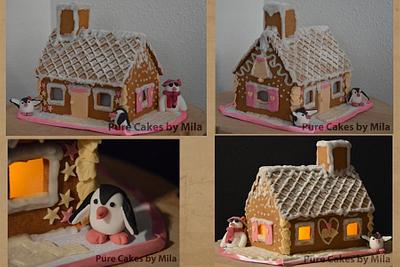 Penguins with their Gingerbread House - Cake by Mila - Pure Cakes by Mila