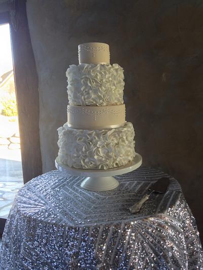 Ruffle wedding cake  - Cake by Kellie