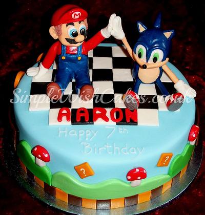 Best of friends...Sonic and Mario - Cake by Stef and Carla (Simple Wish Cakes)