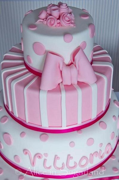 Pink stripes and dots - Cake by Chicca D'Errico