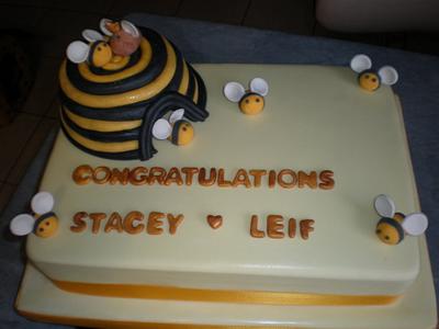 Bee Engagement Cake - Cake by Sugarart Cakes