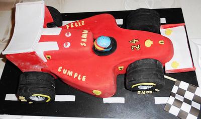 Tarta 3D coche Ferrari Fernando Alonso, 3D car cake Ferrari Fernando Alonso  - Cake by Machus sweetmeats